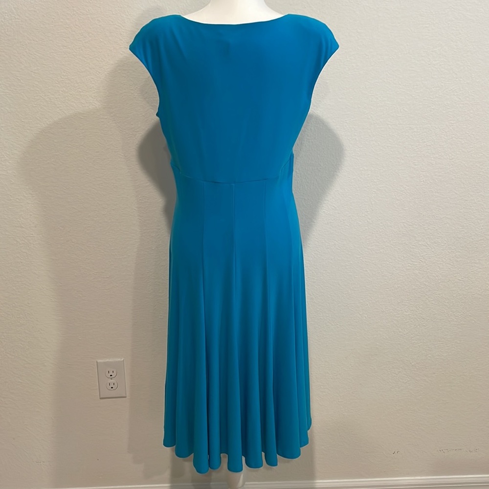 Ralph Lauren faux wrap top dress in Aqua blue. - Picture 6 of 9